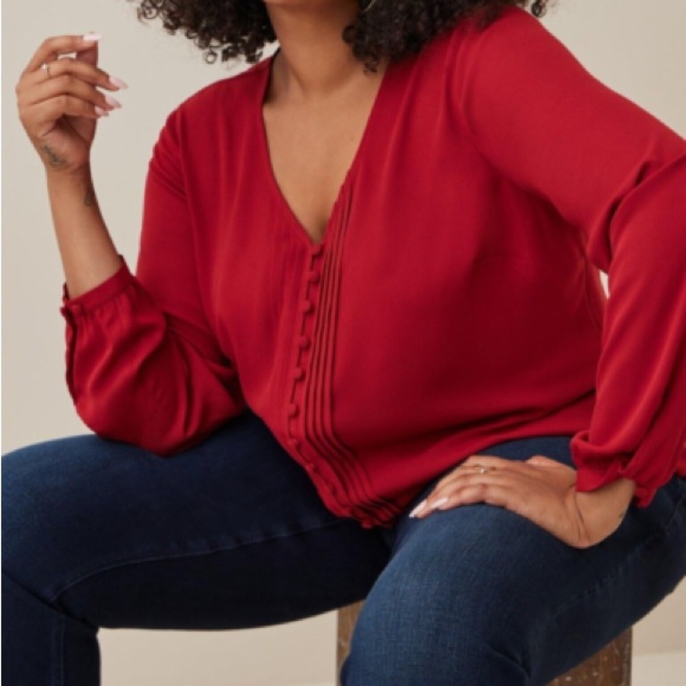 Georgette Red Women's Top